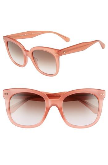 Women's Kate Spade New York Atalias 52mm Square Sunglasses - Peach