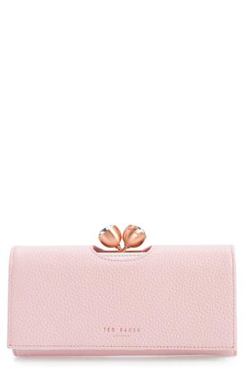 Women's Ted Baker London Pebbled Leather Matinee Wallet - Pink