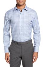 Men's Lorenzo Uomo Trim Fit Plaid Dress Shirt - 34 - Blue