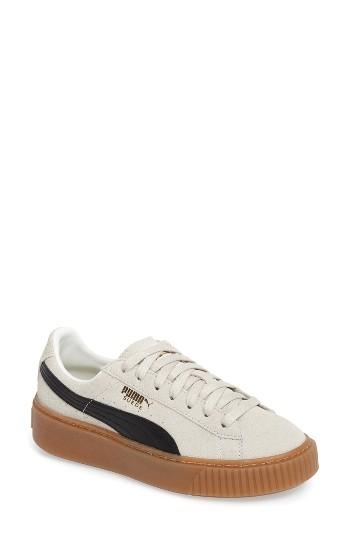 Women's Puma Suede Platform Core Sneaker M - White