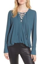 Women's Trouve Lace-up Top - Blue/green