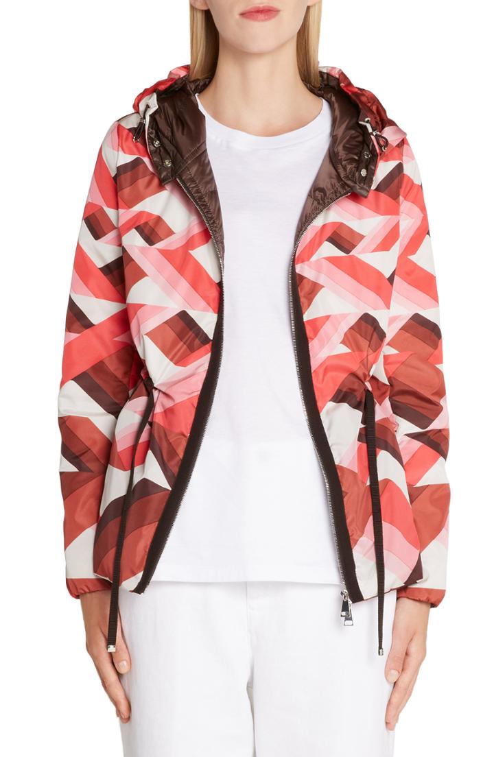 Women's Moncler Raief Print Hooded Down Coat