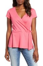 Women's Gibson Faux Wrap Tie Shirt - Black