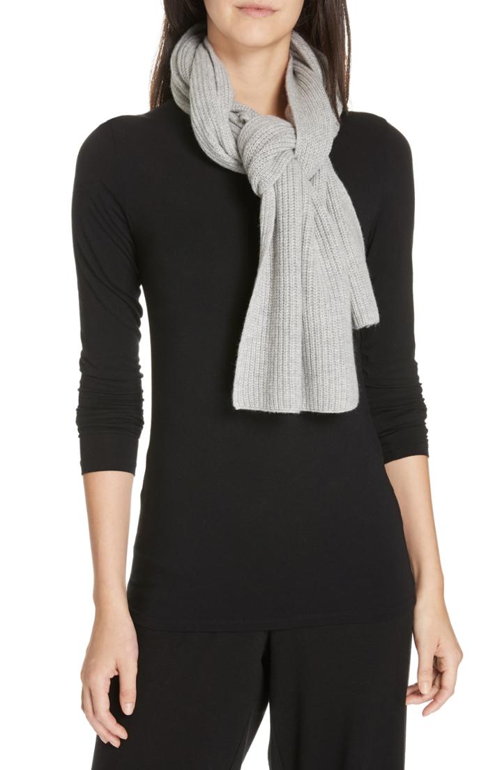Women's Eileen Fisher Cashmere Blend Scarf, Size - Grey
