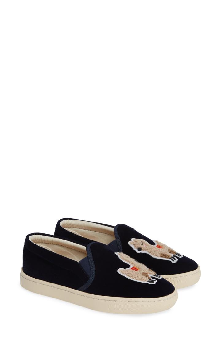 Women's Soludos Velvet Llama Sneaker .5 M - Blue