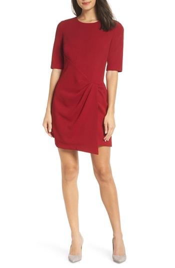 Women's Maggy London Wrap Front Sheath Dress - Red