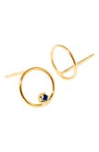 Women's Sarah & Sebastian 'stone Bubble' Mismatched Gold & Sapphire Earrings