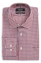 Men's Nordstrom Men's Shop Traditional Fit Non-iron Check Dress Shirt .5 34/35 - Red