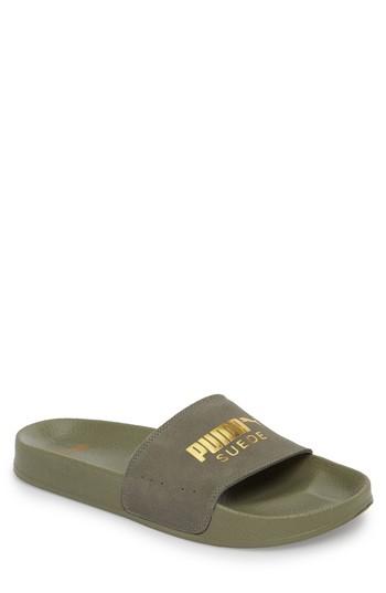 Men's Puma Leadcat Suede Slide Sandal M - Grey