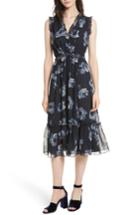 Women's Kade Spade New York Night Rose Chiffon Midi Dress - Blue
