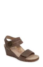 Women's Aetrex 'arielle' Leather Wedge Sandal Eu - Grey