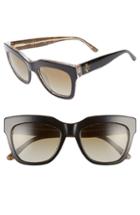 Women's Tory Burch 53mm Gradient Square Sunglasses - Black/ Brown Gradient