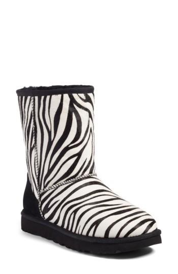 Women's Ugg Classic Short Genuine Calf Hair & Genuine Shearling Boot