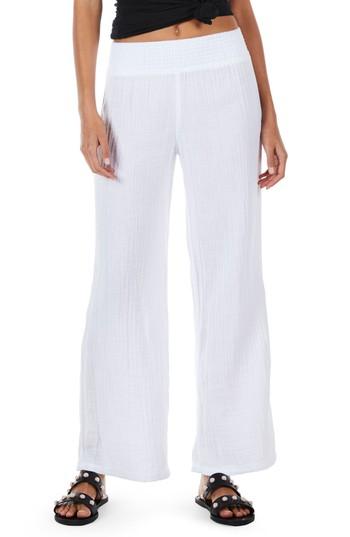 Women's Michael Stars Smocked Wide Leg Pants - White