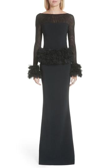 Women's Chiara Boni La Petite Robe Bibina Trumpet Gown - Black