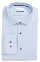 Men's Calibrate Trim Fit Stretch No-iron Solid Dress Shirt .5 - 32/33 - Blue