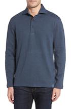Men's Thaddeus Reiner Herringbone Long Sleeve Polo - Blue