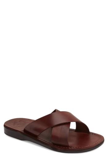 Men's Jerusalem Sandals 'elan' Slide Sandal -9.5us / 42eu - Brown