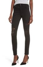 Women's Levi's 721(tm) Ripped High Waist Skinny Jeans X 30 - Black