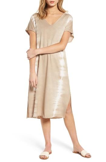 Women's Lush Braid Detail Tie Dye Dress - Beige