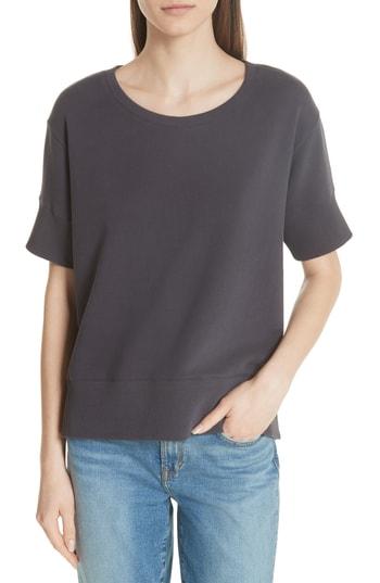 Women's Vince Short Sleeve Crop Sweatshirt - Grey