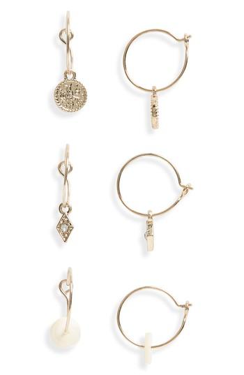 Women's Topshop 3-pack Mini Drop Hoop Earrings