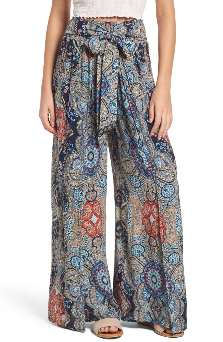 Women's Band Of Gypsies Haley Paisley Wide Leg Pants