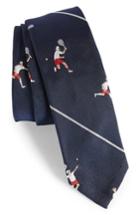 Men's Thom Browne Tennis Player Silk Skinny Tie, Size - Blue