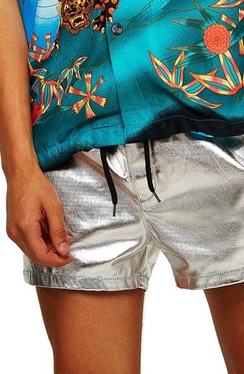 Men's Topshop Classic Metallic Shorts - Metallic