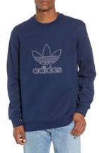 Men's Adidas Outline Trefoil Crewneck Sweatshirt - Blue