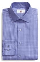 Men's Lorenzo Uomo Trim Fit Mini Check Dress Shirt .5 - 34 - Purple