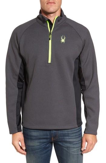 Men's Spyder Outbound Quarter Zip Knit Pullover - Grey