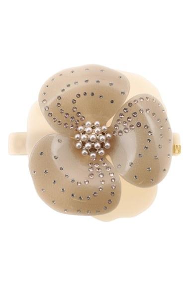 Alexandre De Paris 'camelia' Floral Barrette - Beige