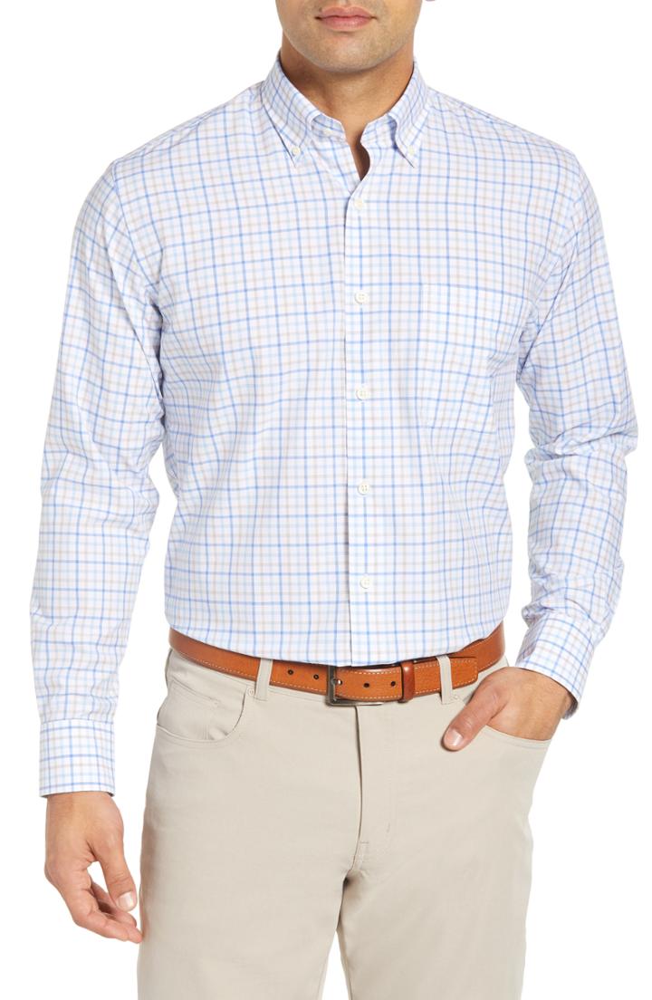 Men's Peter Millar Vessel Classic Fit Check Sport Shirt - Blue