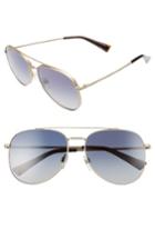 Women's Valentino 56mm Aviator Sunglasses - Matte Light Gold/ Grey Crystal