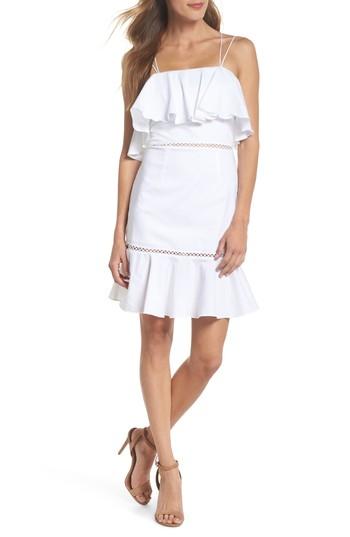 Women's Nsr Lola Poplin Ruffle Dress - White