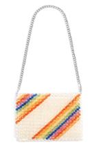 Topshop Zizi Beaded Rainbow Shoulder Bag - White