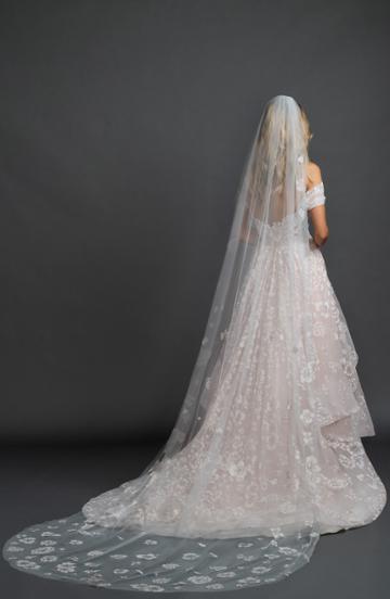 Hayley Paige Caviar Floral Cathedral Veil
