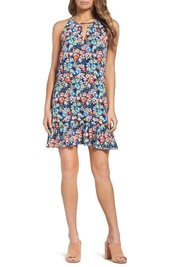 Women's Charles Henry Ruffle Hem Minidress - Blue