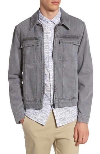 Men's Topman Apex Western Denim Jacket - Grey