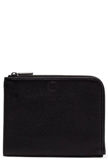 Dagne Dover Small Elle Whipstitch Leather Clutch - Black