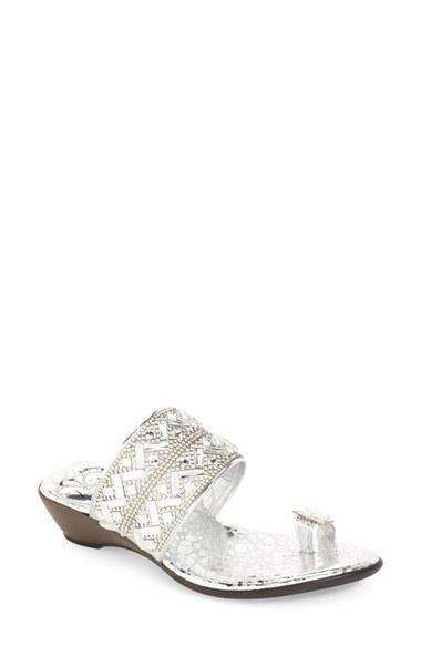 Women's Love And Liberty 'chrysler' Crystal Wedge Sandal M - Metallic