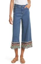 Women's Alice + Olivia Beta Embellished Wide Leg Crop Jeans