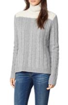 Women's Habitual Devin Colorblock Cable Knit Turtleneck Sweater - Grey