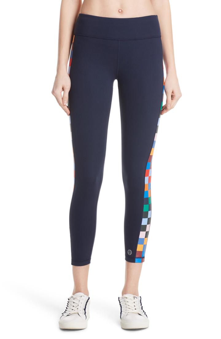 Women's Tory Sport Checker 7/8 Leggings