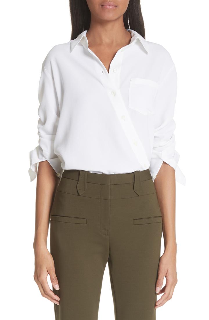 Women's Altuzarra Asymmetrical Button Up Shirt Us / 44 Fr - White