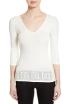 Women's Versace Collection Open Knit Hem Top Us / 38 It - White