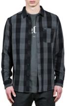 Men's Volcom Invert Check Flannel Shirt, Size - Grey