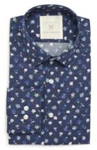 Men's Strong Suit By Ilaria Urbinati Edmond Slim Fit Floral Dress Shirt R - Blue