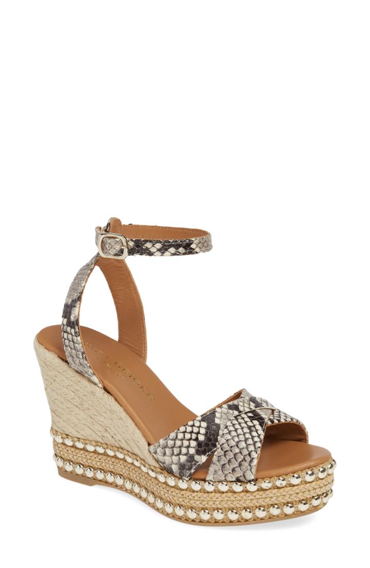 Women's Kurt Geiger London Amelia Ankle Strap Wedge M - Beige